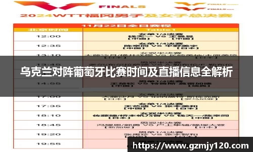 乌克兰对阵葡萄牙比赛时间及直播信息全解析